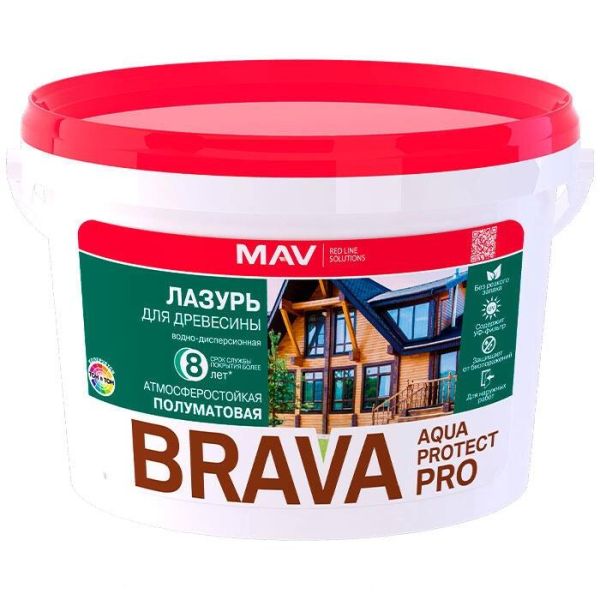 Лазурь BRAVA AQUA PROTECT PRO бесцветная полуматовая