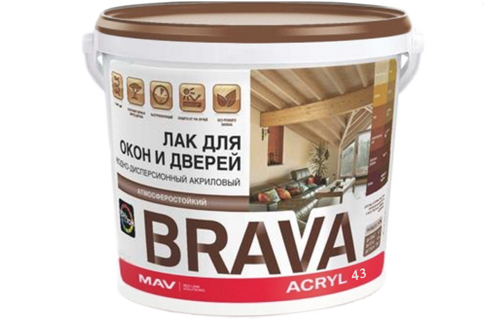 Лак BRAVA ACRYL 43 ВД-АК-1043 для изделий из древесины