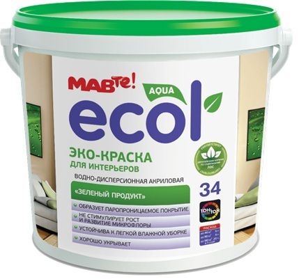 Эко-краска ECOL 34 для интерьеров