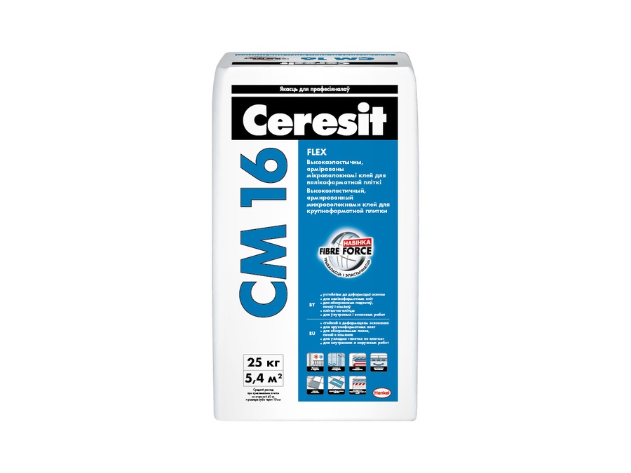 Клей для плитки Ceresit CM 16 Flex (25кг)