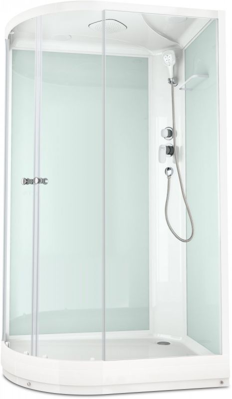 Душевая кабина Domani-Spa Delight 128 High R / DS01D128RHWM00 (белый/сатин-матированное стекло)