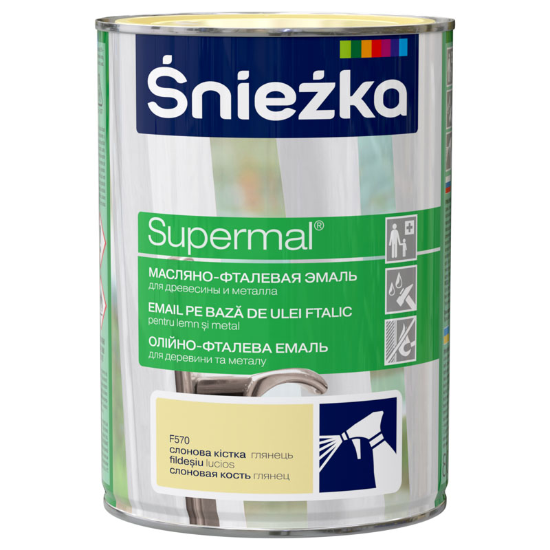 Эмаль Sniezka Супермал слоновая кость 0,8л