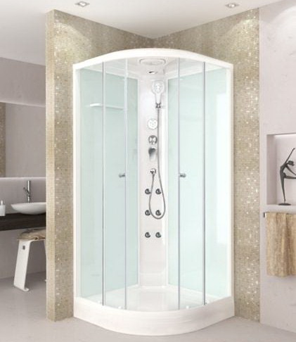Душевая кабина Domani-Spa Delight 88 / DS01D88LWM10 (белый/сатин/матированное стекло)
