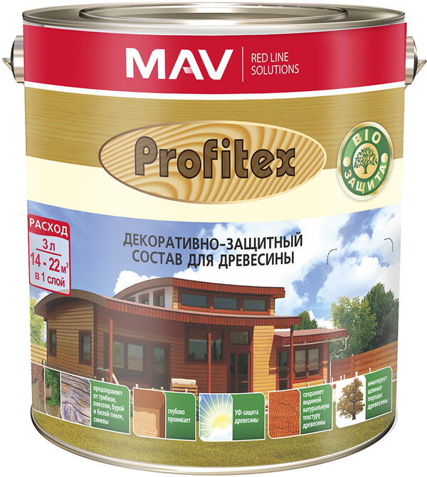 Состав PROFITEX декоративно-защитный для древесины, барбарис 1 л (0.7 кг)