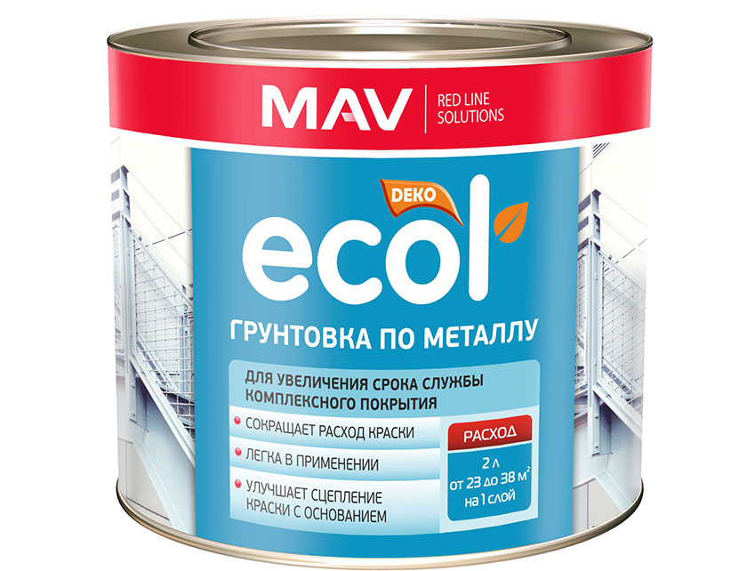 Грунтовка ECOL по металлу (ГФ-021) светло-серый