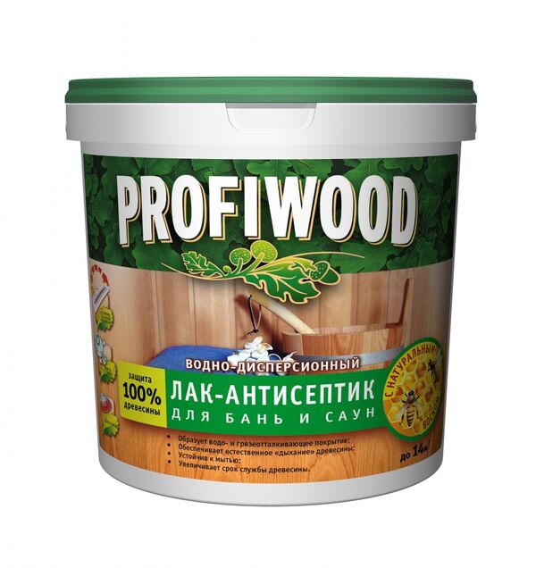 Лак антисептик для бань и саун PROFIWOOD влагостойкий