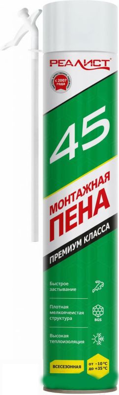 Пена монтажная Realist Green Всесезонная (45л)
