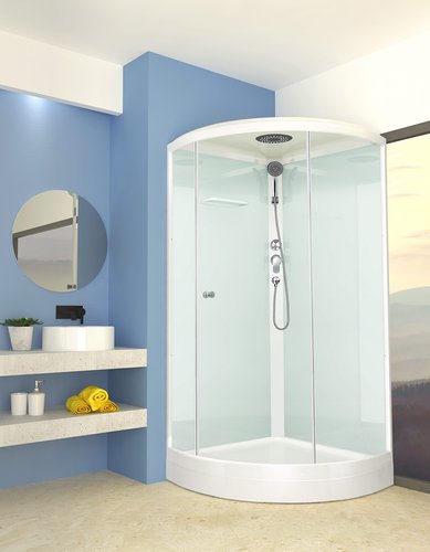 Душевая кабина Domani-Spa Simple 99 Eco / DS01EcSm99LWCl00-V1.2 (белый/прозрачное стекло)