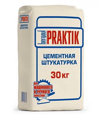 Штукатурка выравнивающая Bergauf Praktik цементная для внутренних и наружных работ (30кг)