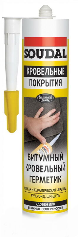 Герметик битумный Soudal Кровельные покрытия (черный, 280мл)